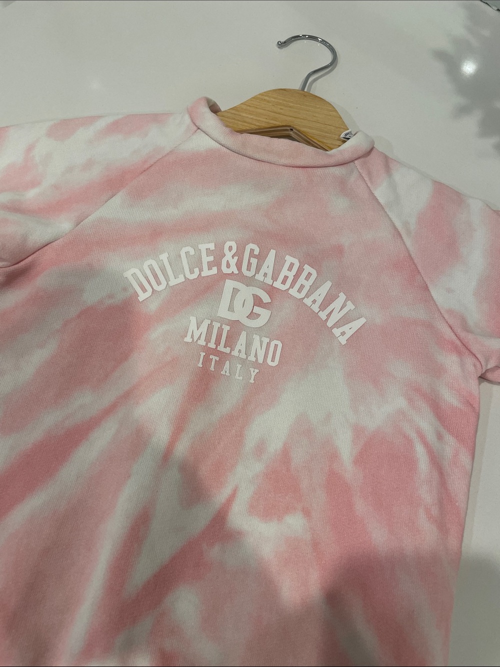 Dolce & Gabbana Pink Tie-Dye Logo Sweatshirt 18-24 Months